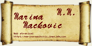 Marina Mačković vizit kartica